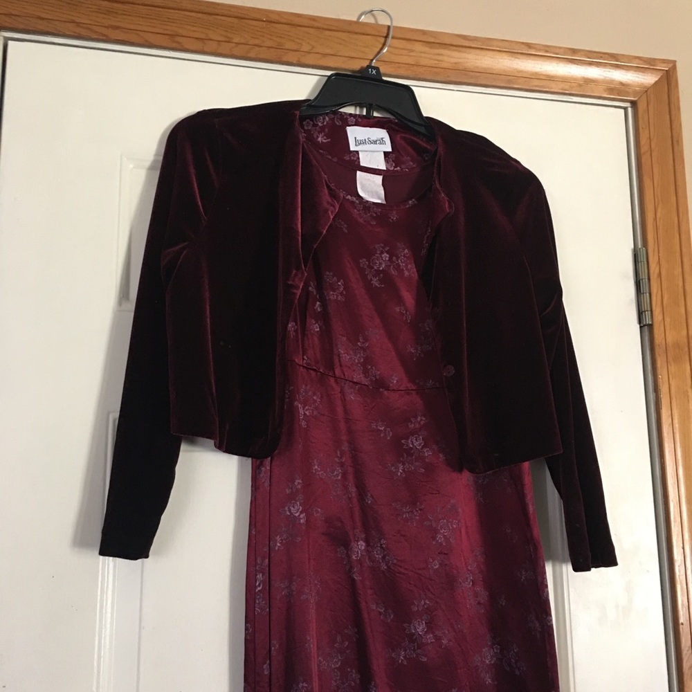 14 1/2 Girls Red 2 Piece Dress Set